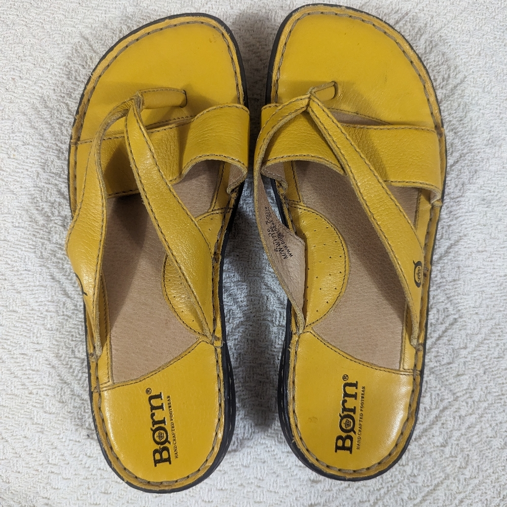 Born size 6 yellow sandals